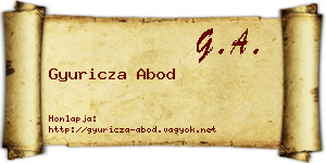 Gyuricza Abod névjegykártya